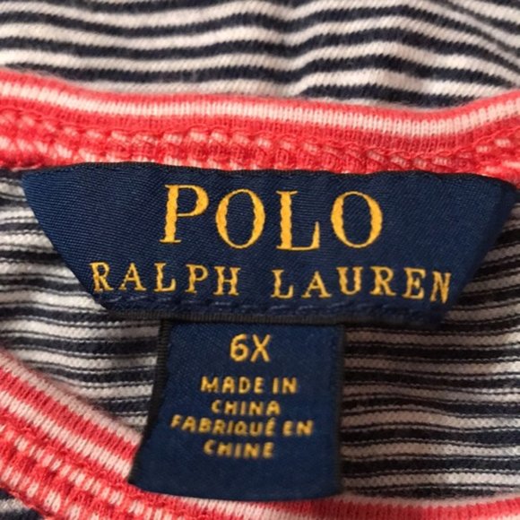 POLO Ralph Lauren Striped Jersey T-Shirt Dress Navy - Picture 4 of 5